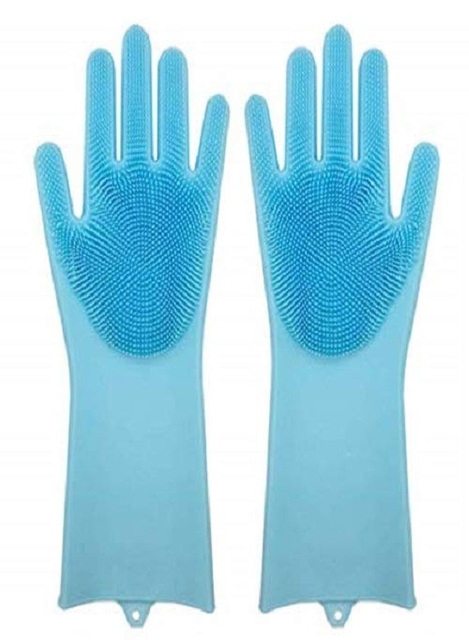 توب هافين قفازات تنظيف سيليكون من توبهافن، قفازات تنظيف مزودة بفرشاة لغسل الأطباق والعناية بالحيوانات الأليفة (متعددة الألوان، عبوة من 3 قطع) - Image 1